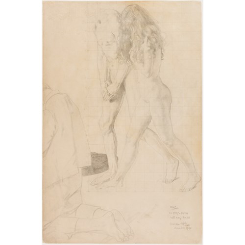 Study for The Holy Well: A Nude Couple and a Kneeling Man